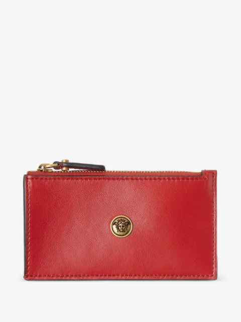 Versace Emblème leather zip card holder
