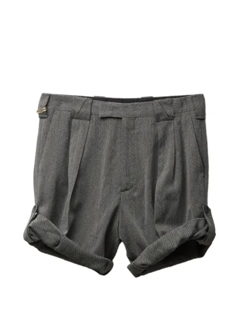 Versace herringbone wool crêpe formal shorts