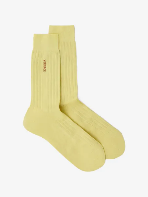 Versace embroidered cotton ribbed socks
