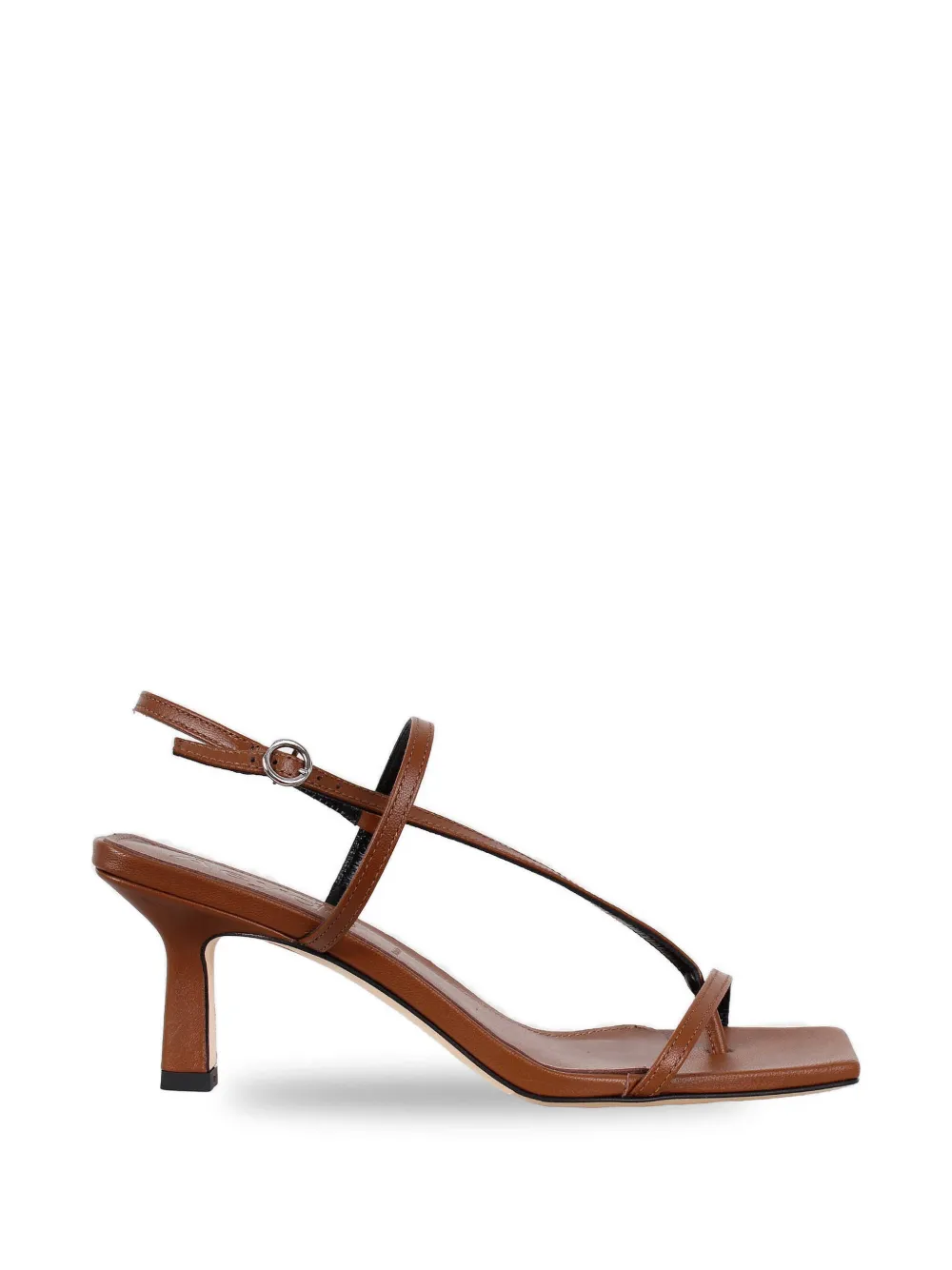 Aeyde Elise 65mm toe-post square-toe leather sandals Bruin