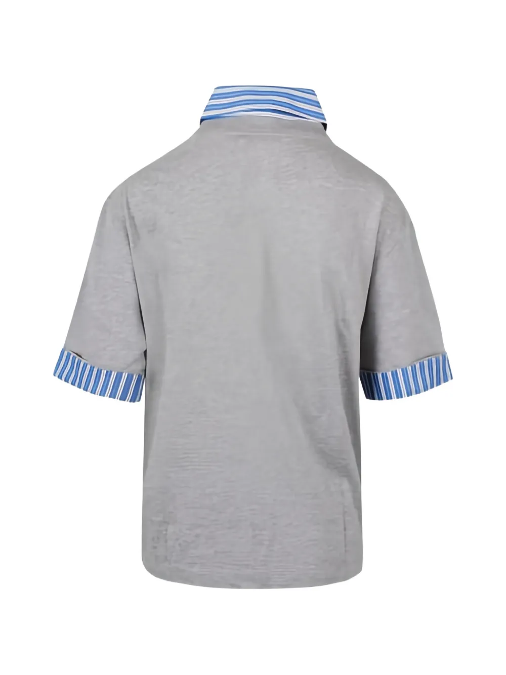  Nº21 Striped-collar T-shirt - Grey 