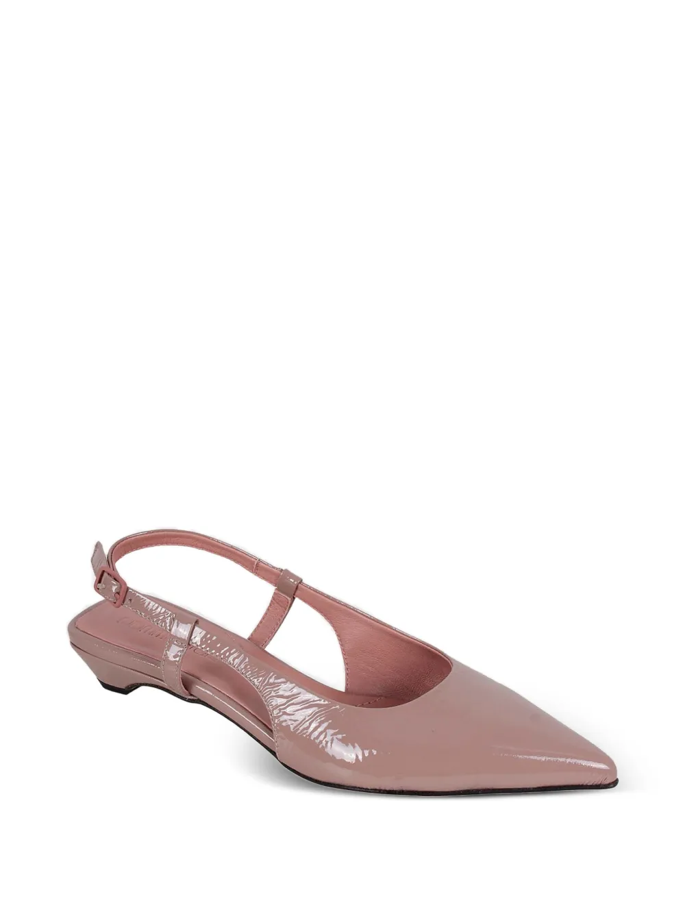 Pomme D´Or patent-finish slingback pumps Roze