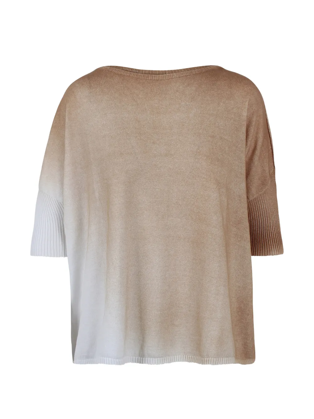 PLOUMANACH ombré ribbed-sleeve T-shirt - Toni neutri