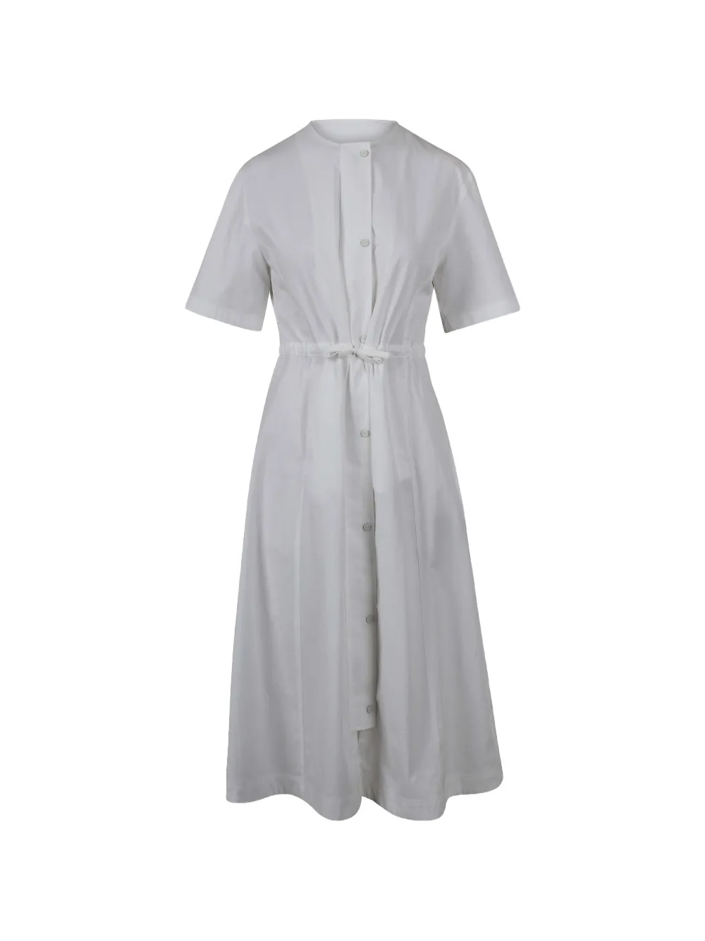 Laminar drawstring midi dress - Bianco