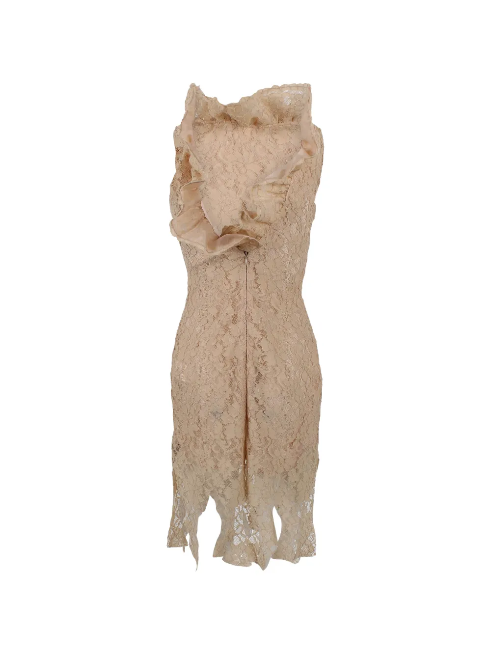 Giuseppe Di Morabito Jurk met ruches en kanten laag Beige