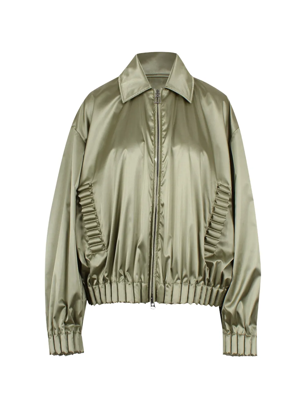 RAXXY gathered-detail zip jacket - Grün