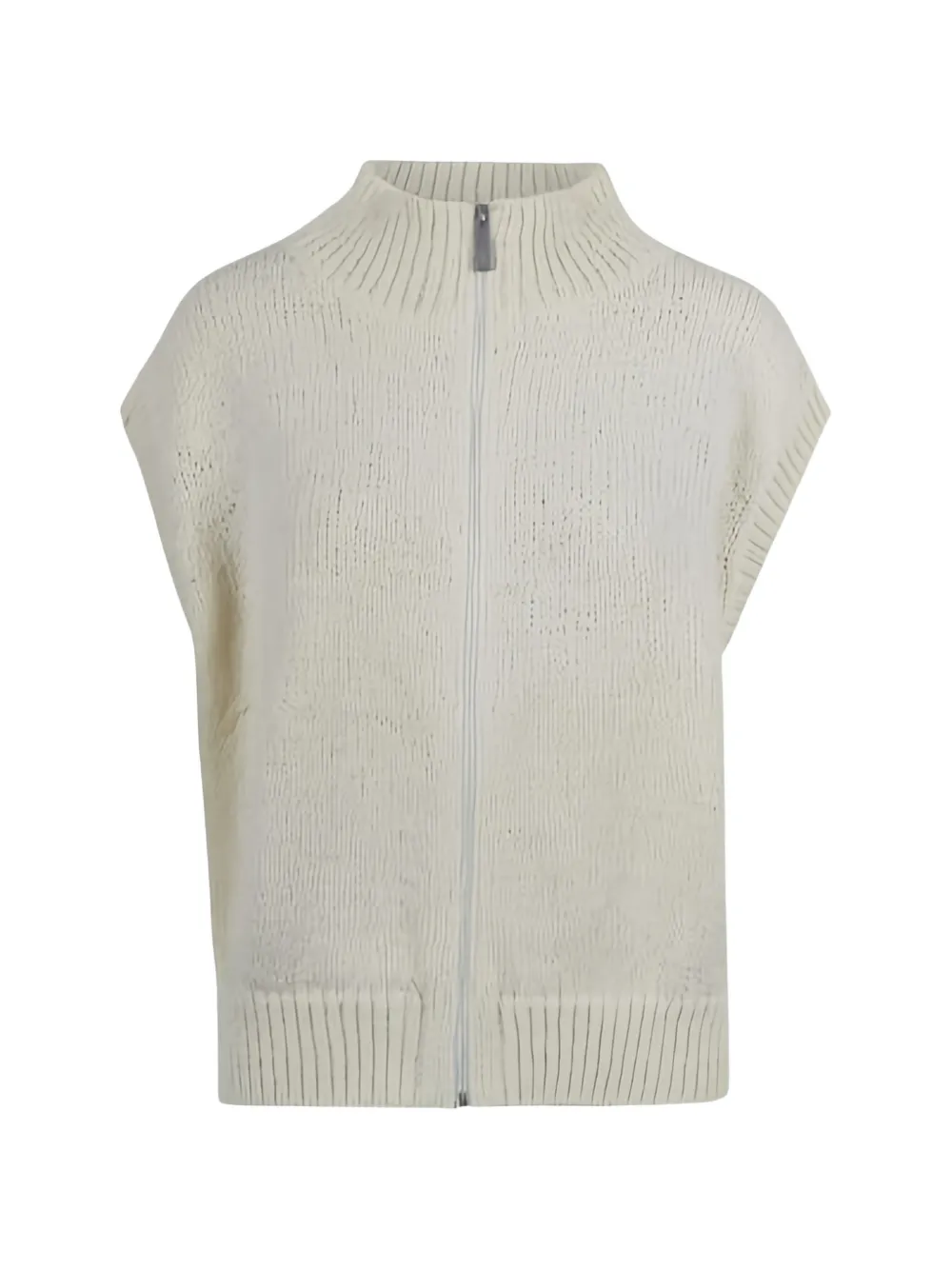 Laminar zip sleeveless jacket - Nude