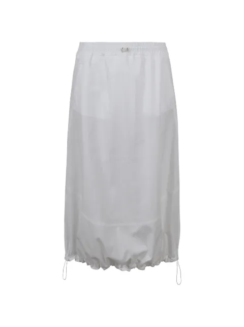 Laminar drawstring-hem midi skirt