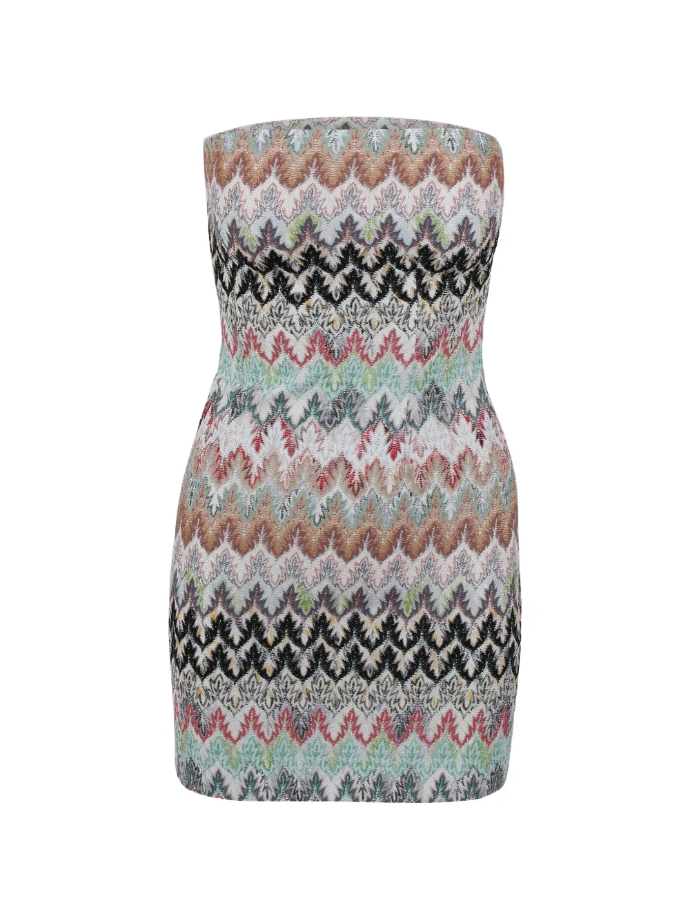 Missoni zigzag-knit strapless mini dress - Verde