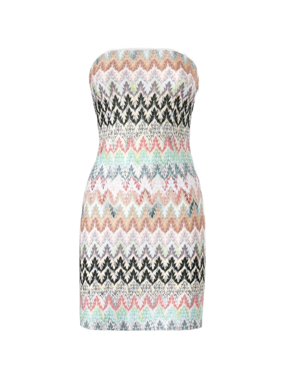 Missoni Strapless mini-jurk met zigzag-patroon Groen