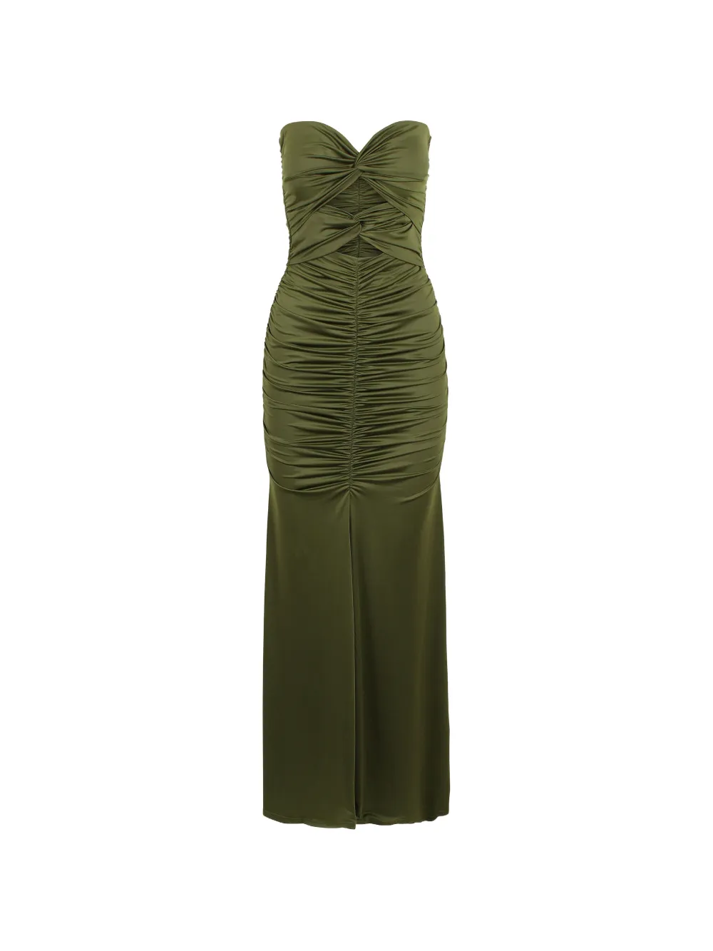 Essentiel Antwerp Jeremi ruched strapless dress - Verde