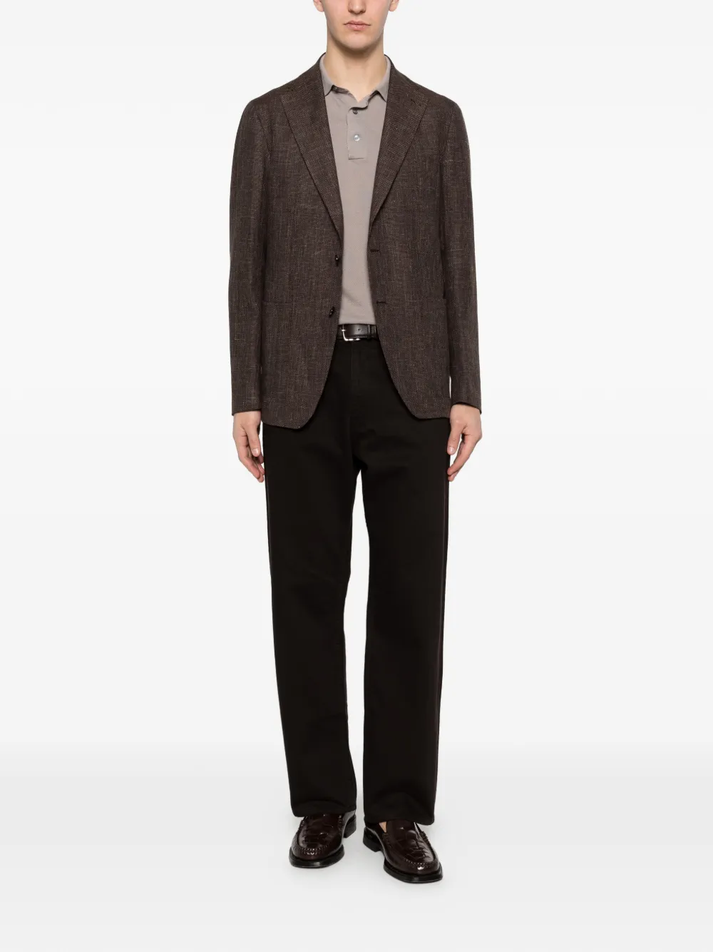 Tagliatore Blazer met enkele rij knopen Bruin