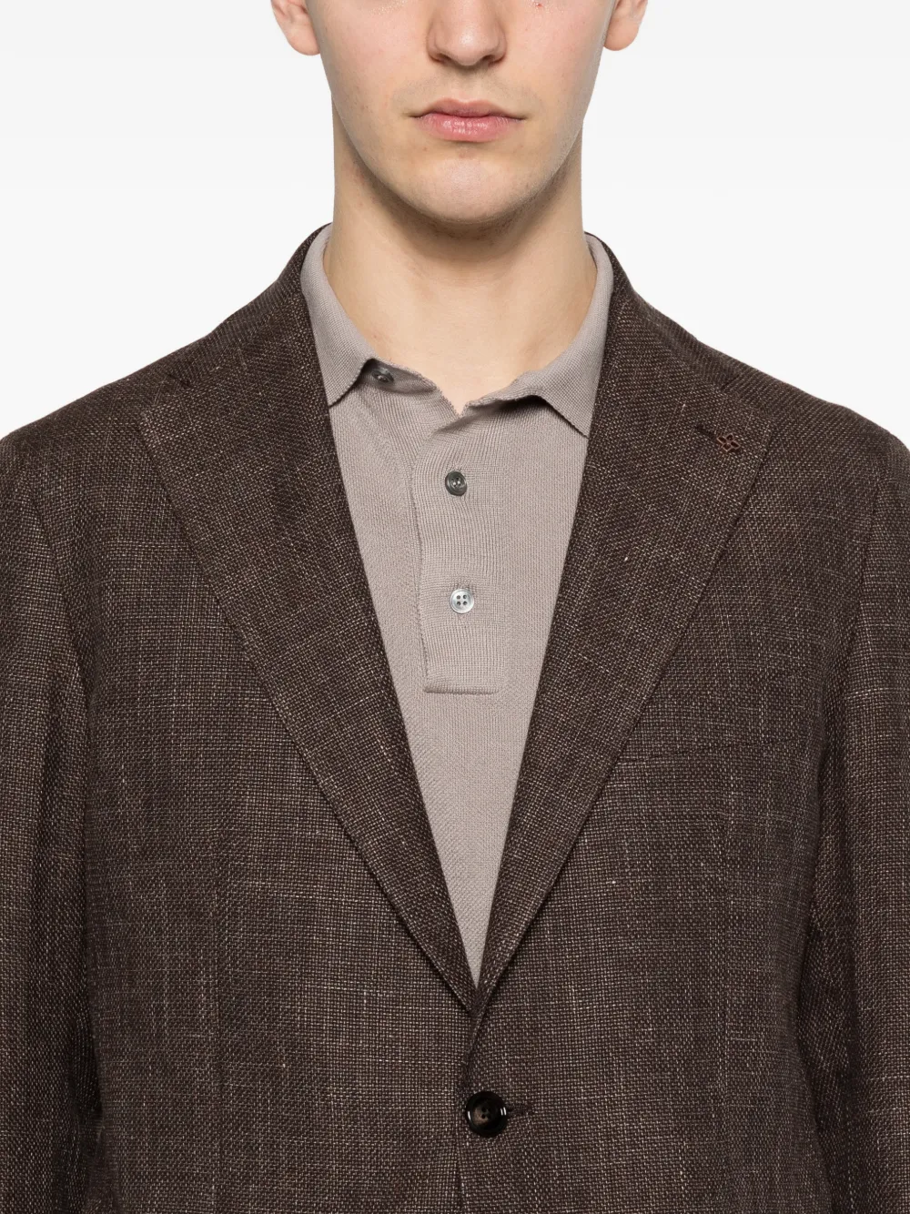 Tagliatore Blazer met enkele rij knopen Bruin