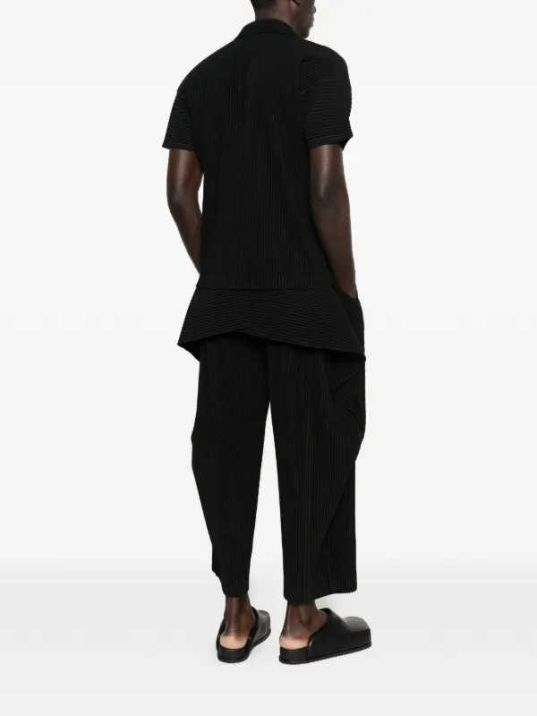 Homme Plissé Issey Miyake Pleated Cropped Trousers | Black | FARFETCH