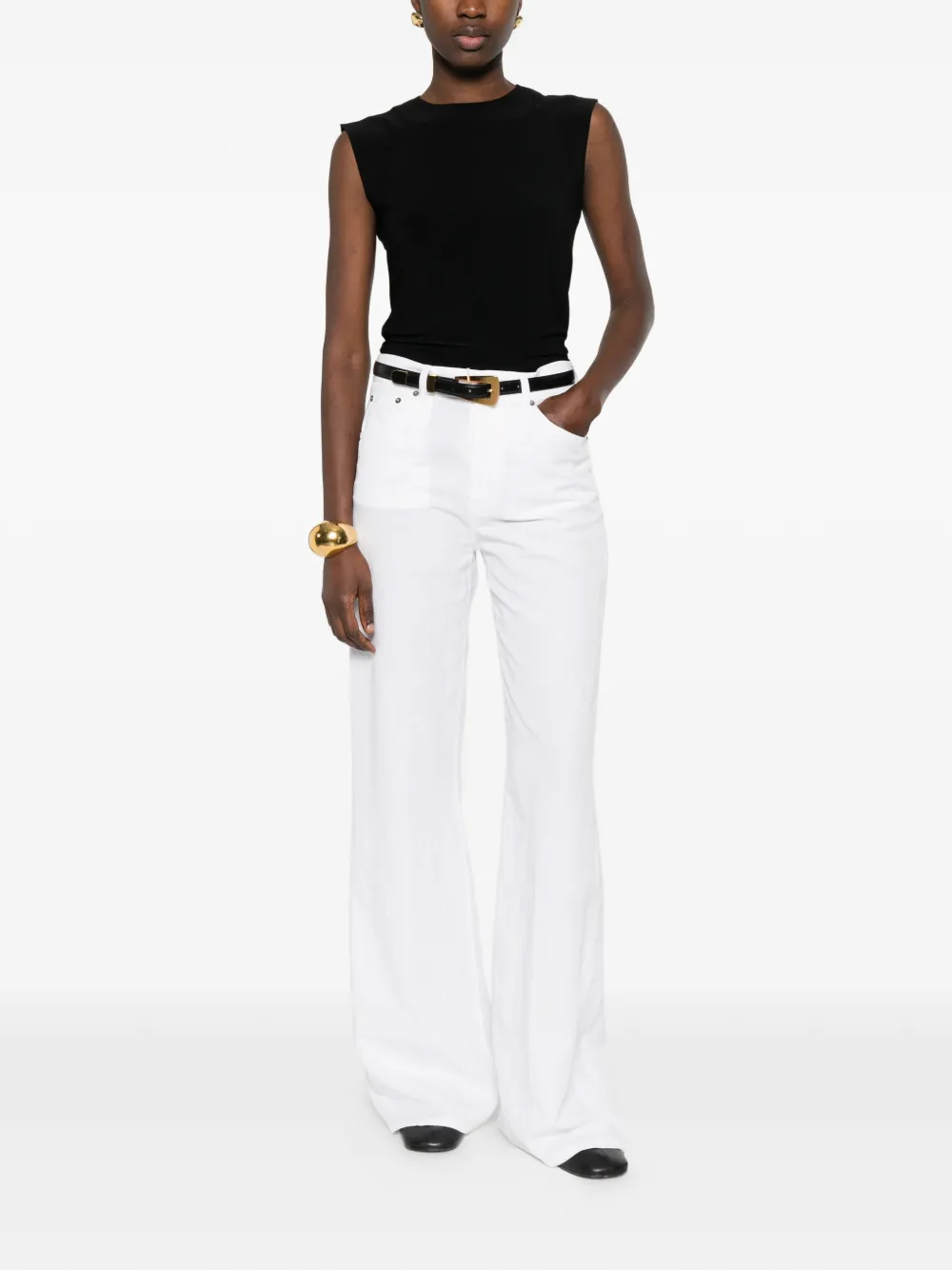 DONDUP Amber jeans met wijde pijpen Wit