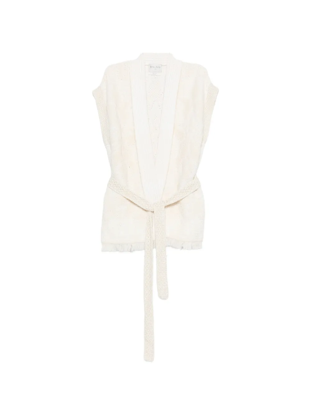 Forte Forte belt fringed jacket - Nude