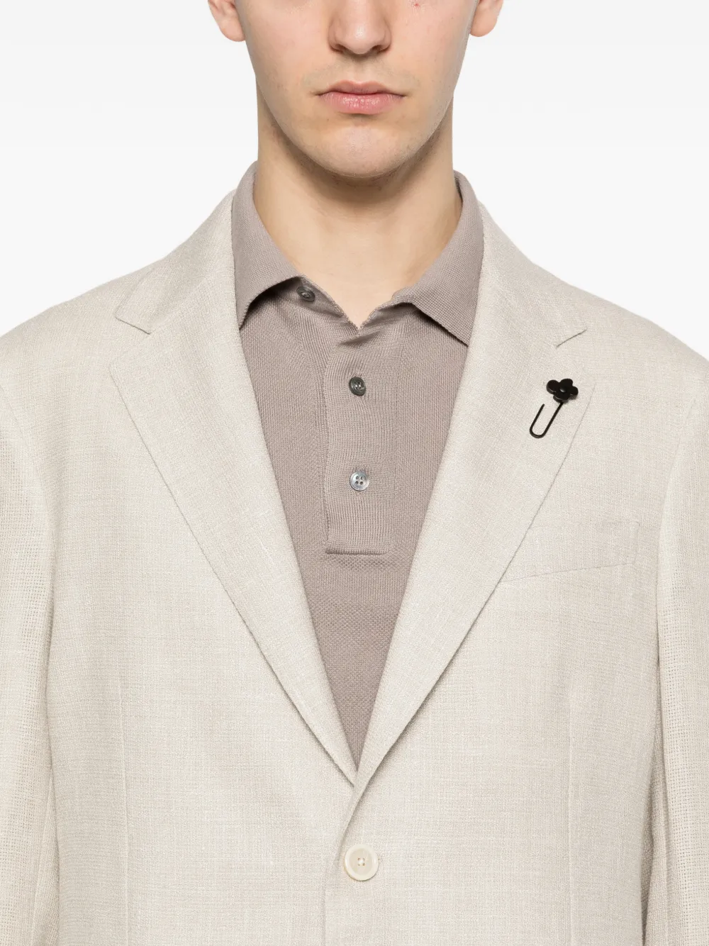 Lardini Blazer met opgestikte zak Beige
