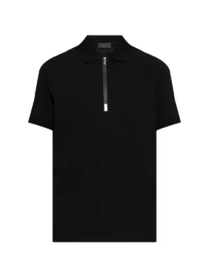 Prada Zip Logo Polo Shirt | Black | FARFETCH CY