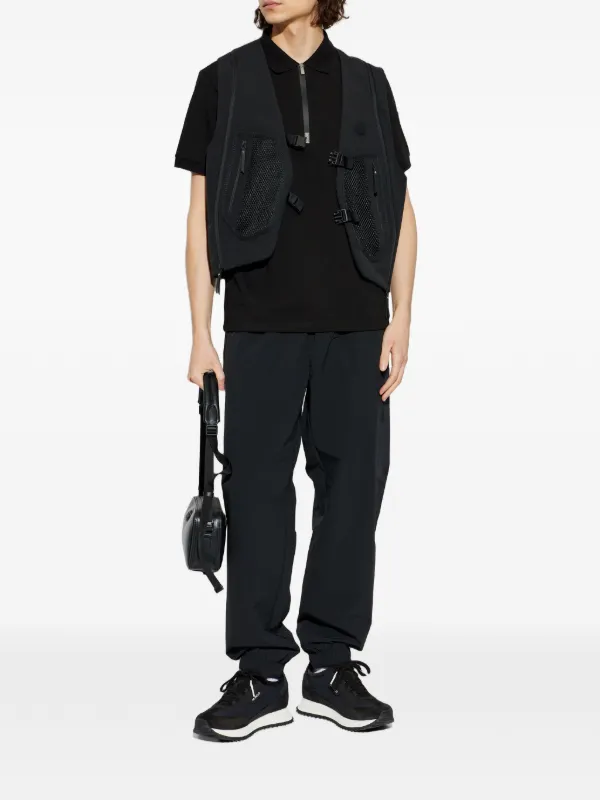MONCLER ブラック ポロシャツ L Moncler ジップ ポロシャツ | ブラック | FARFETCH JP