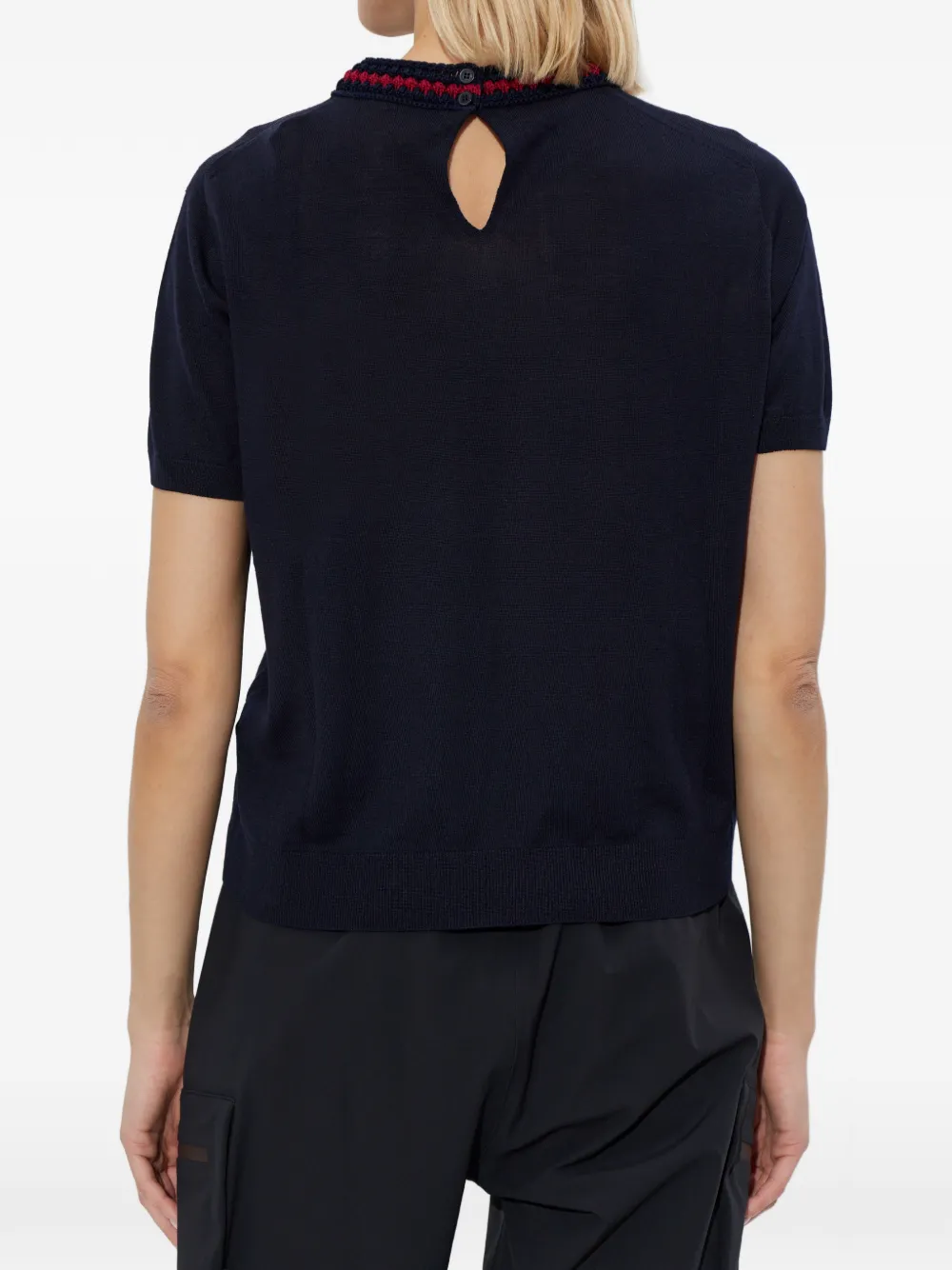 Moncler Gebreid T-shirt met korte mouwen Blauw