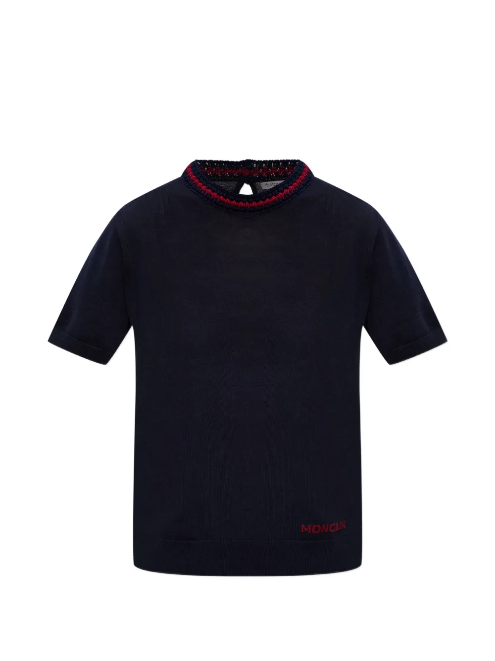 MONCLER Gestricktes T-Shirt - Blau