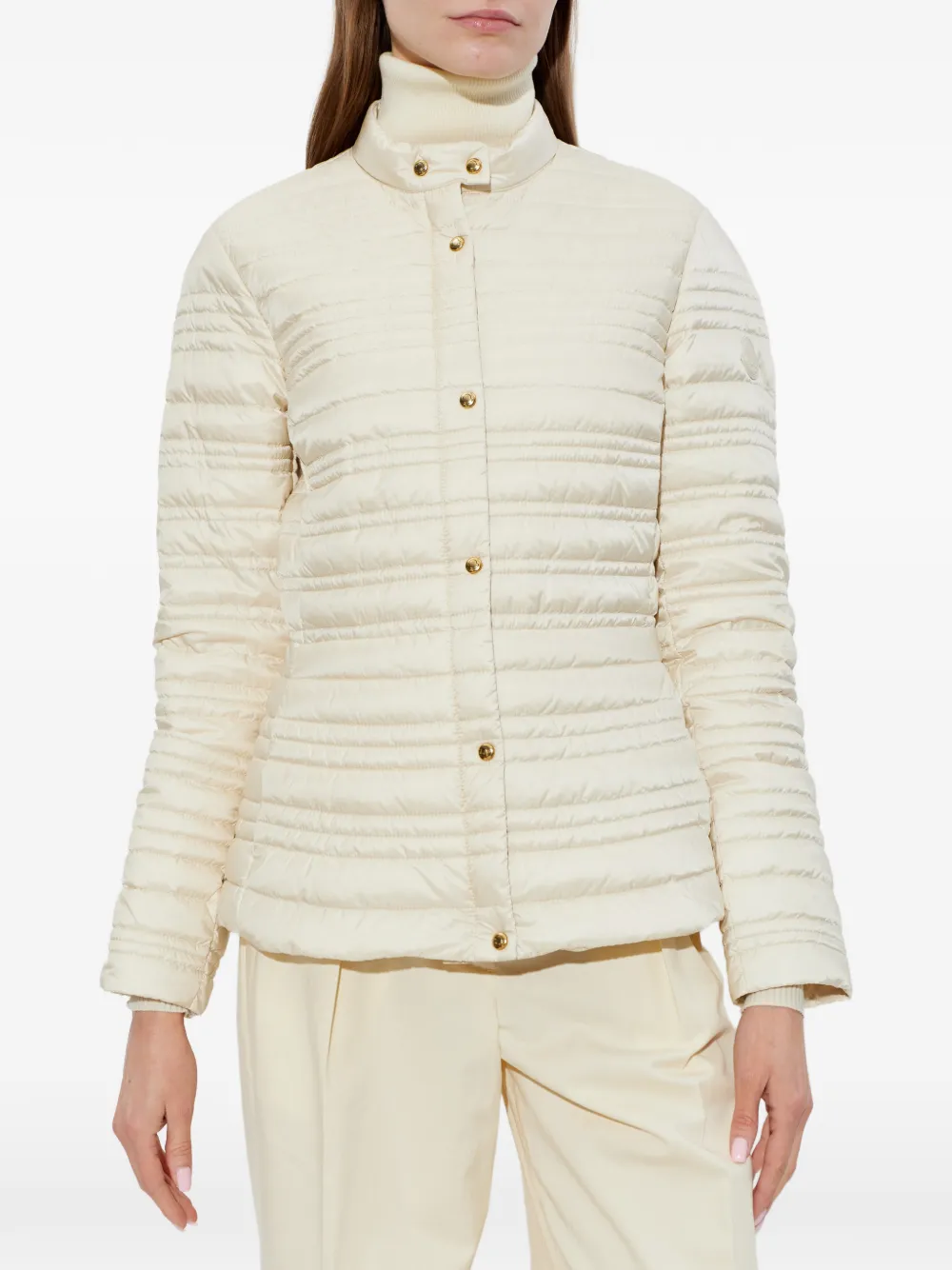  Moncler Buttoned Puffer Jacket - Neutrals 