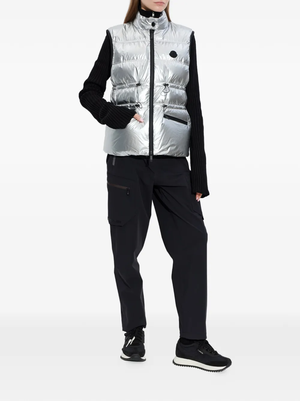  Moncler Drawstring Padded Gilet - Silver 