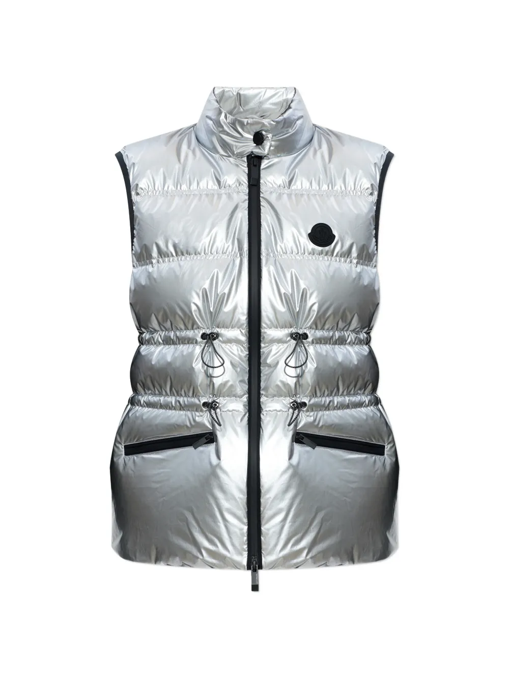 Moncler - Bodywarmer met trekkoord - dames - polyamide - 0 - Zilver