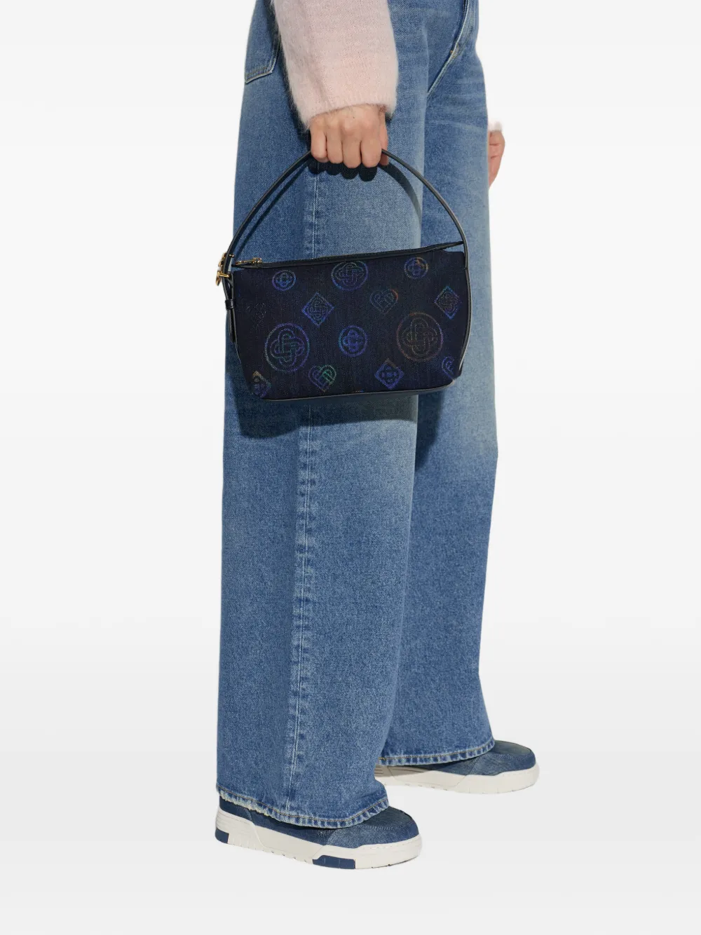 Casablanca monogram-pattern tote bag - Blu