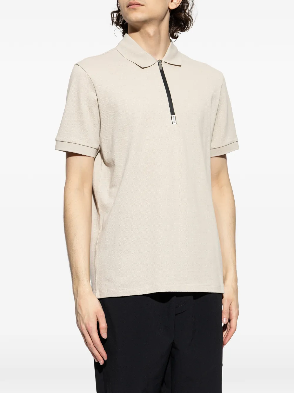  Moncler Half-zip Polo Shirt - Neutrals 
