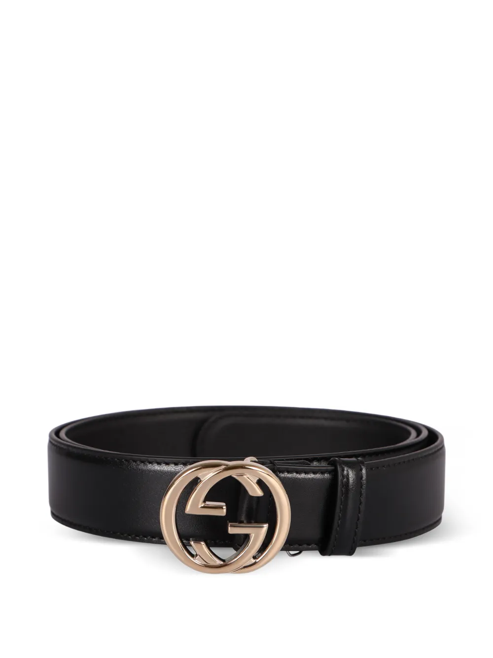 Gucci logo buckle leather belt - Schwarz