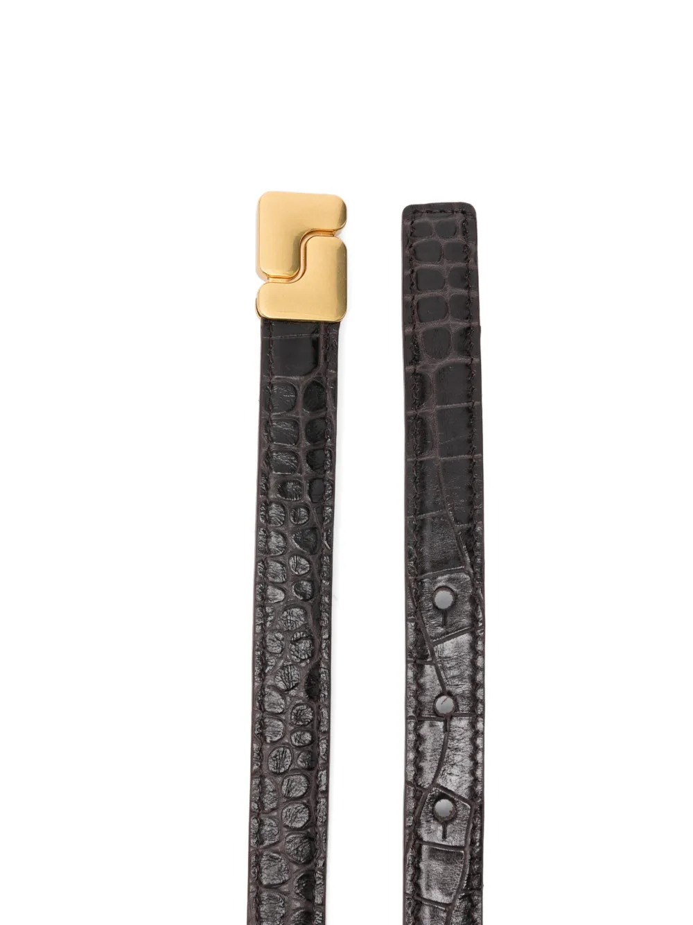  Soeur Mini Ninon Croc-effect Belt - Brown 