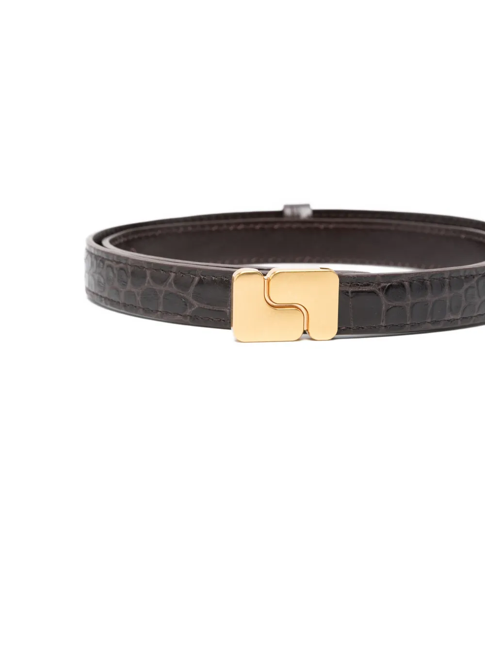  Soeur Mini Ninon Croc-effect Belt - Brown 