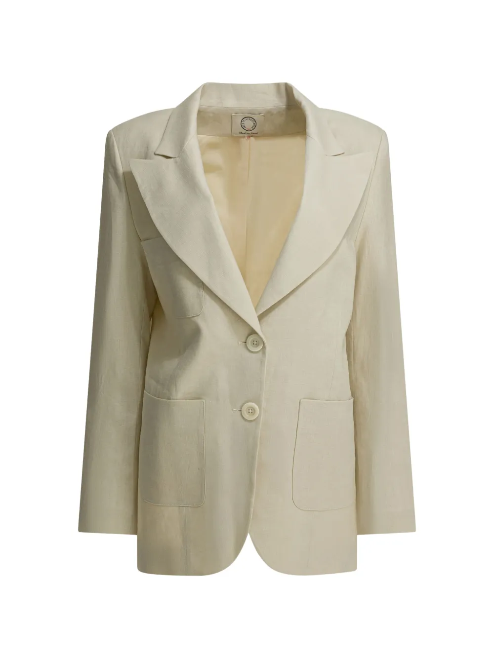 Ines De La Fressange Thadée linen single-breasted blazer - Toni neutri
