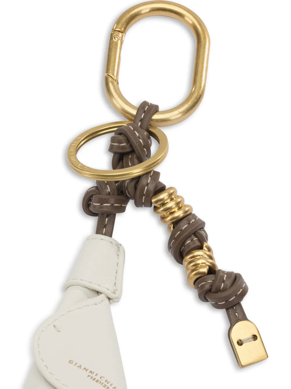  Gianni Chiarini Calla Knotted Charm Keyring - Neutrals 