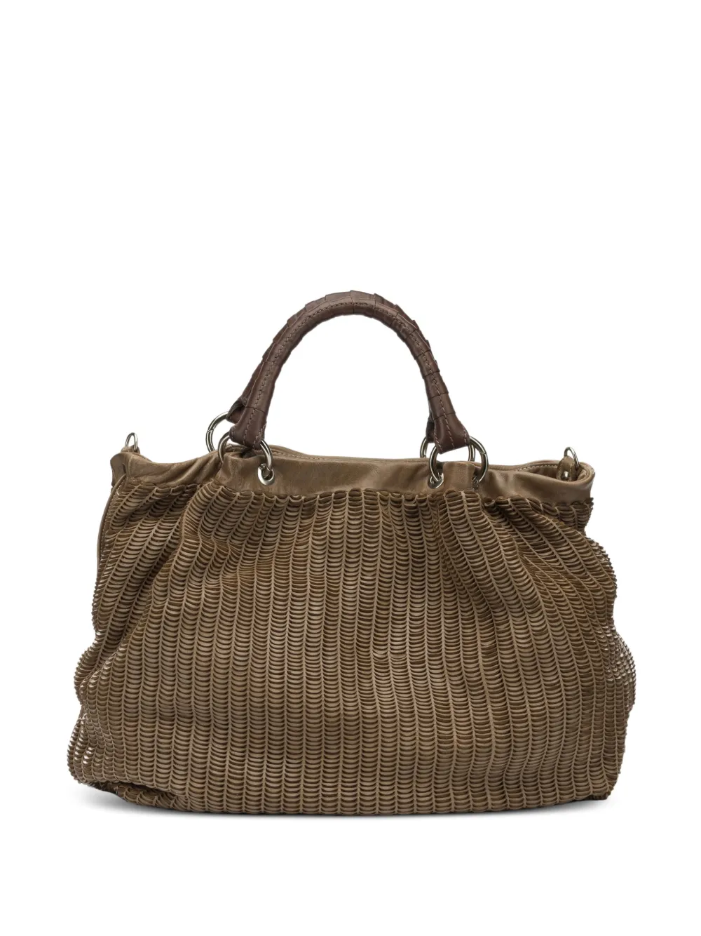 GIANCARLO NEVOLA ring handle tote bag - Marrone