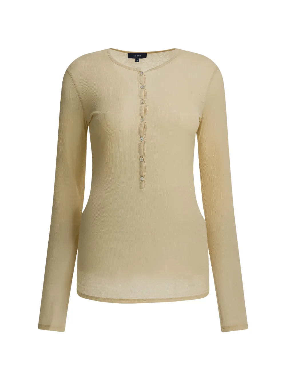 Soeur buttoned long-sleeved T-shirt - Toni neutri