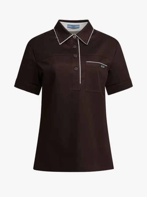 Prada piped polo top