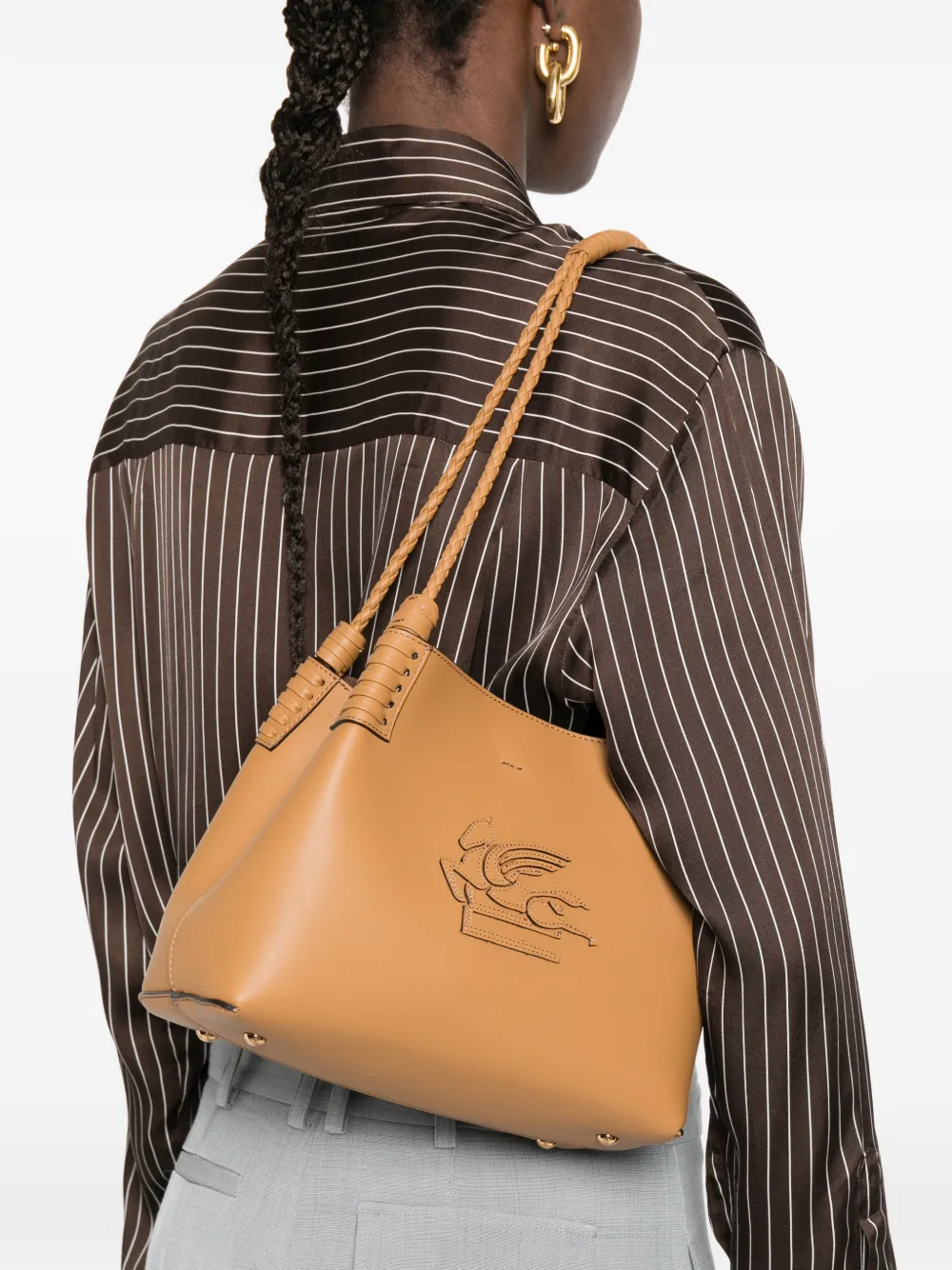  Etro Braided-handle Tote Bag - Brown 