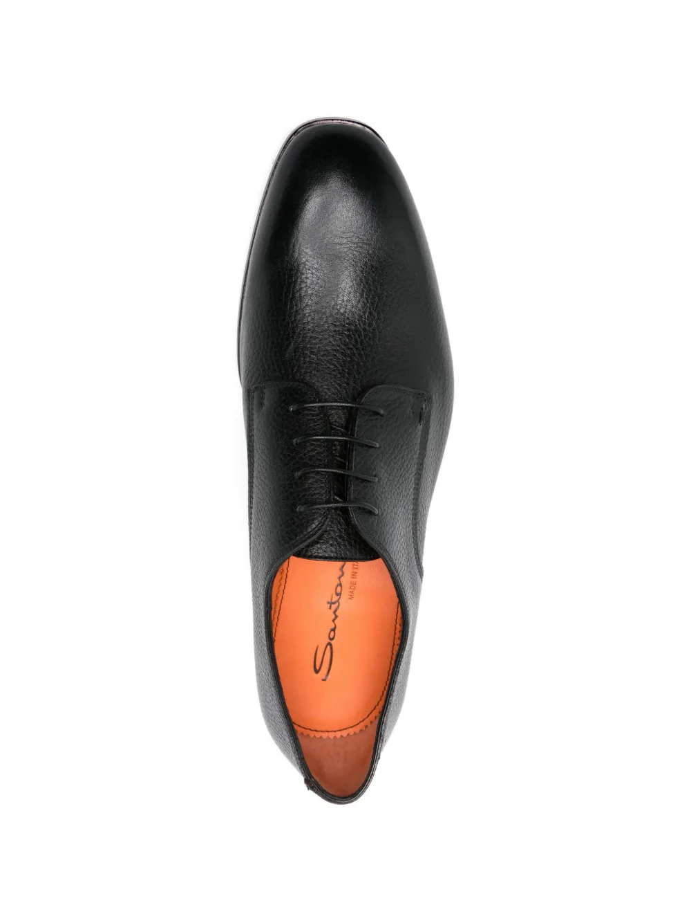 Santoni Leren derby schoenen Zwart