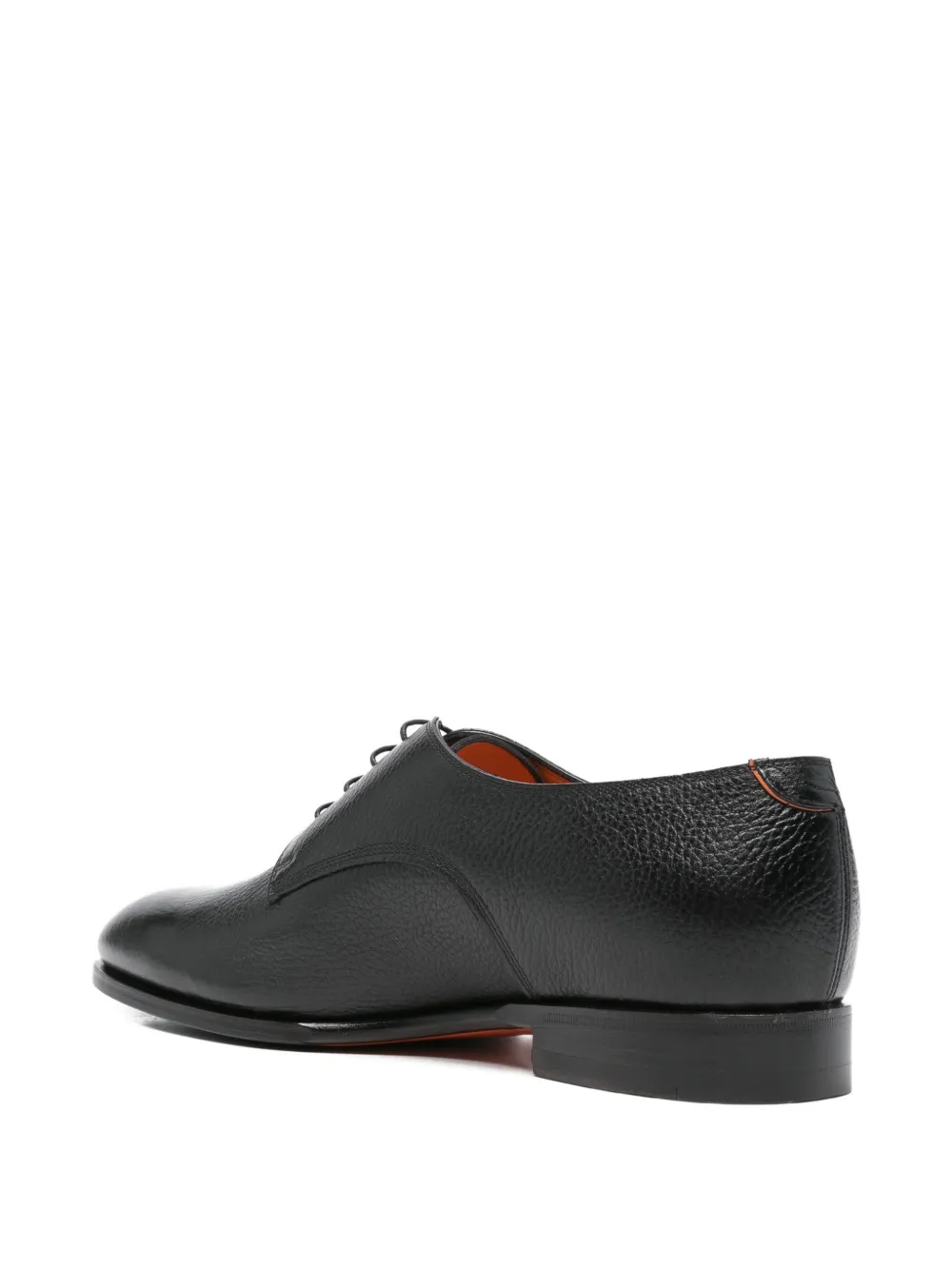 Santoni Leren derby schoenen Zwart