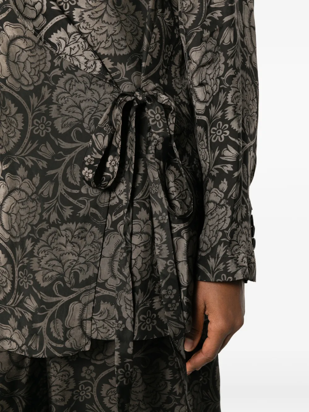 Uma Wang Khloe gestrikt jack met bloemenprint Zwart