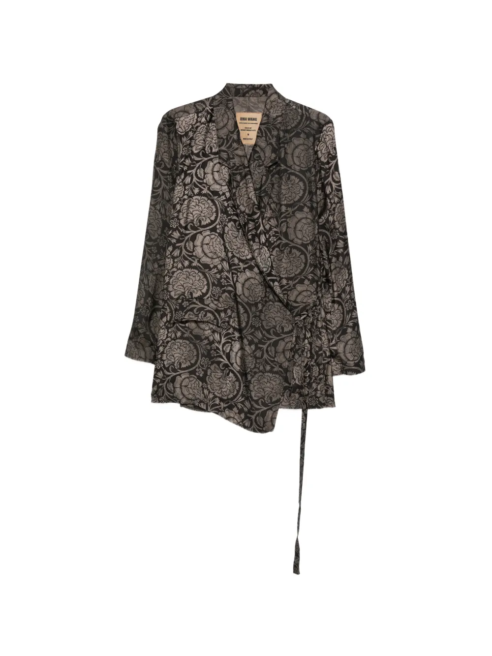 Uma Wang Khloe floral-print tie jacket - Nero