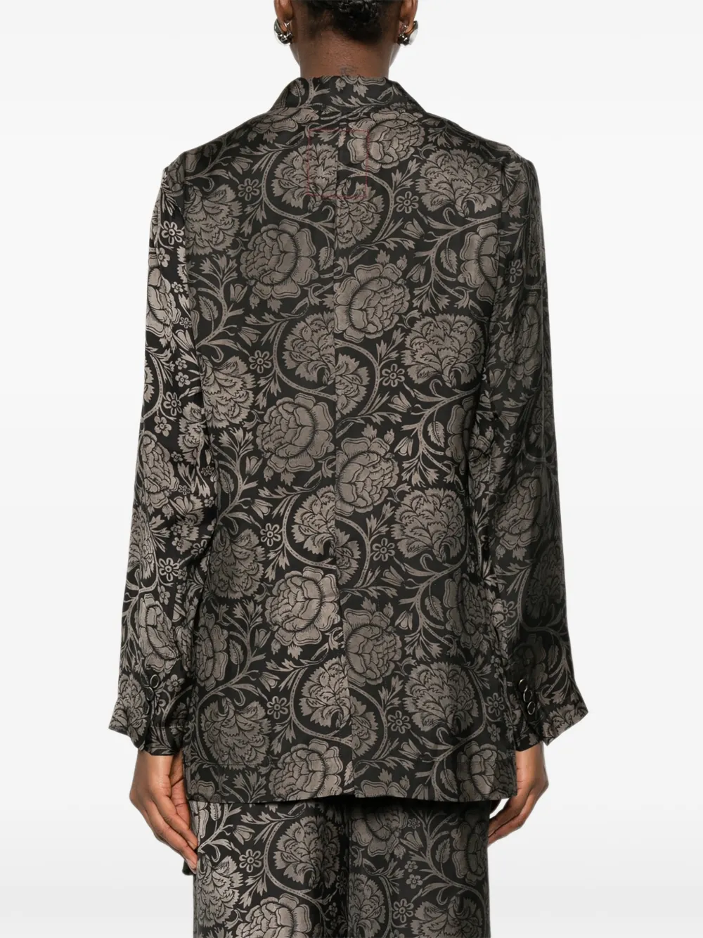 Uma Wang Khloe gestrikt jack met bloemenprint Zwart