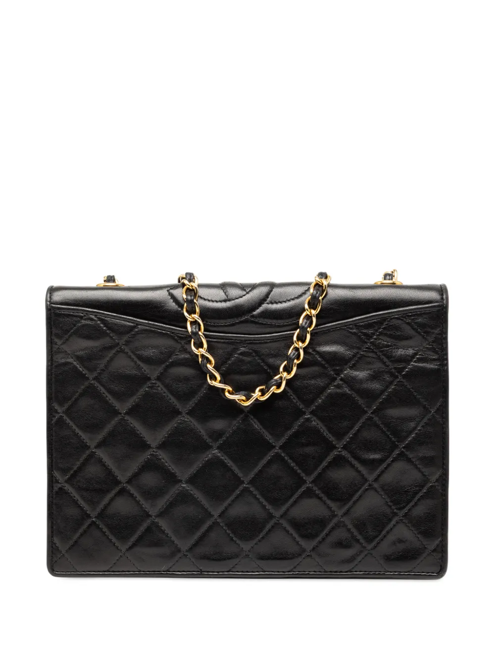 CHANEL Pre-Owned 1989-1991 CC Quilted Lambskin Full Flap crossbody bag - Nero
