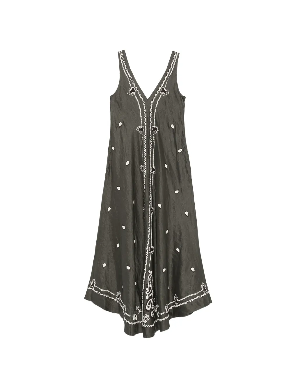 P.A.R.O.S.H. embroidery V-neck maxi dress - Verde