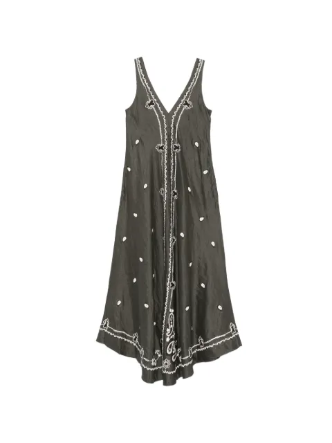 P.A.R.O.S.H. embroidery V-neck maxi dress