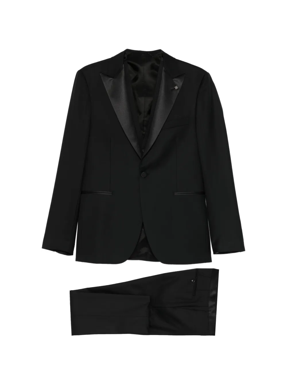 Tagliatore satin-trim suit - Nero