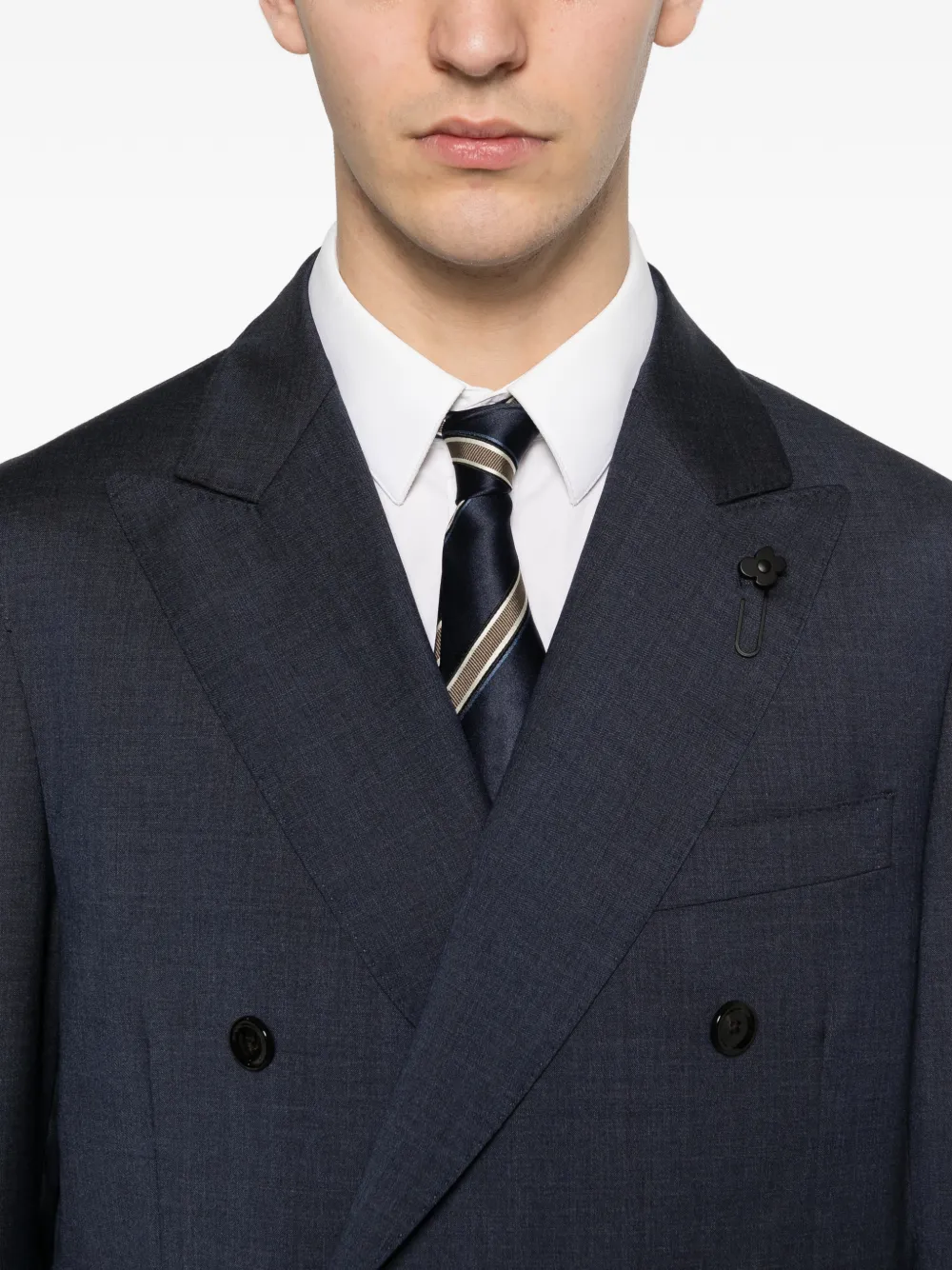 Lardini Pak met dubbele rij knopen Blauw