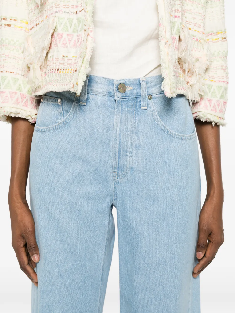 DONDUP Jeans met knoopsluiting en vijf zakken Blauw